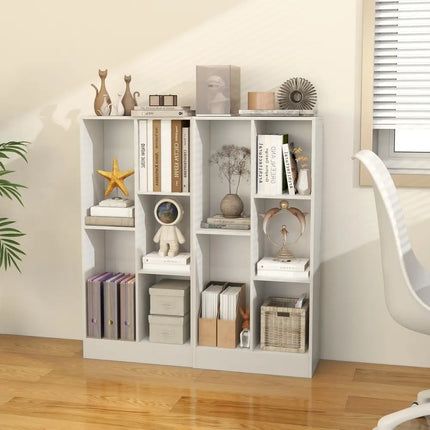 41 Inches 5-Cube Floor Bookcase with 2 Anti-Tipping Kits-White Costway