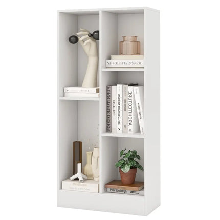 41 Inches 5-Cube Floor Bookcase with 2 Anti-Tipping Kits-White Costway