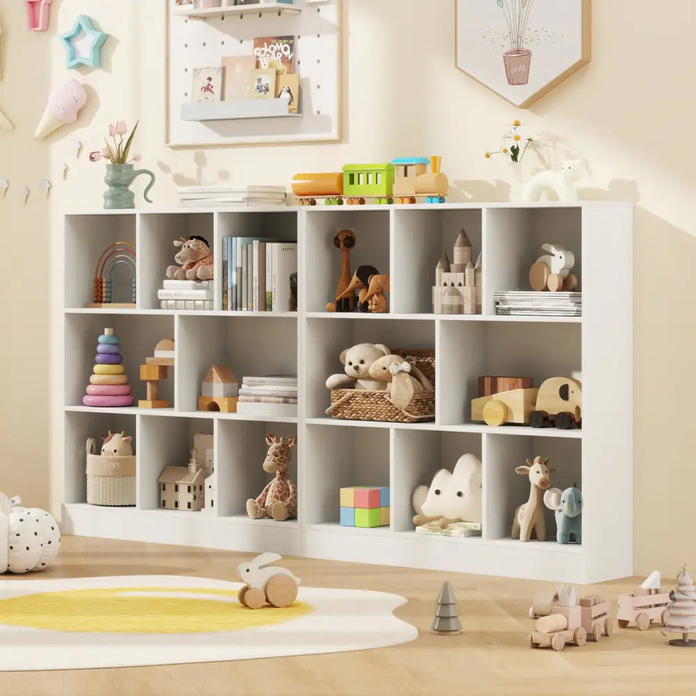 41 Inches 8-Cube Freestanding Bookcase for Kids-White - White - Kids Storage
