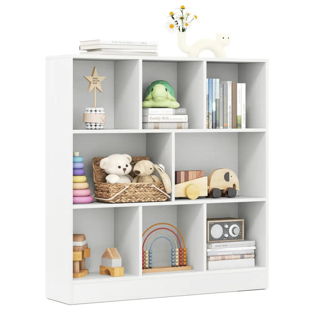 41 Inches 8-Cube Freestanding Bookcase for Kids-White - White - Kids Storage