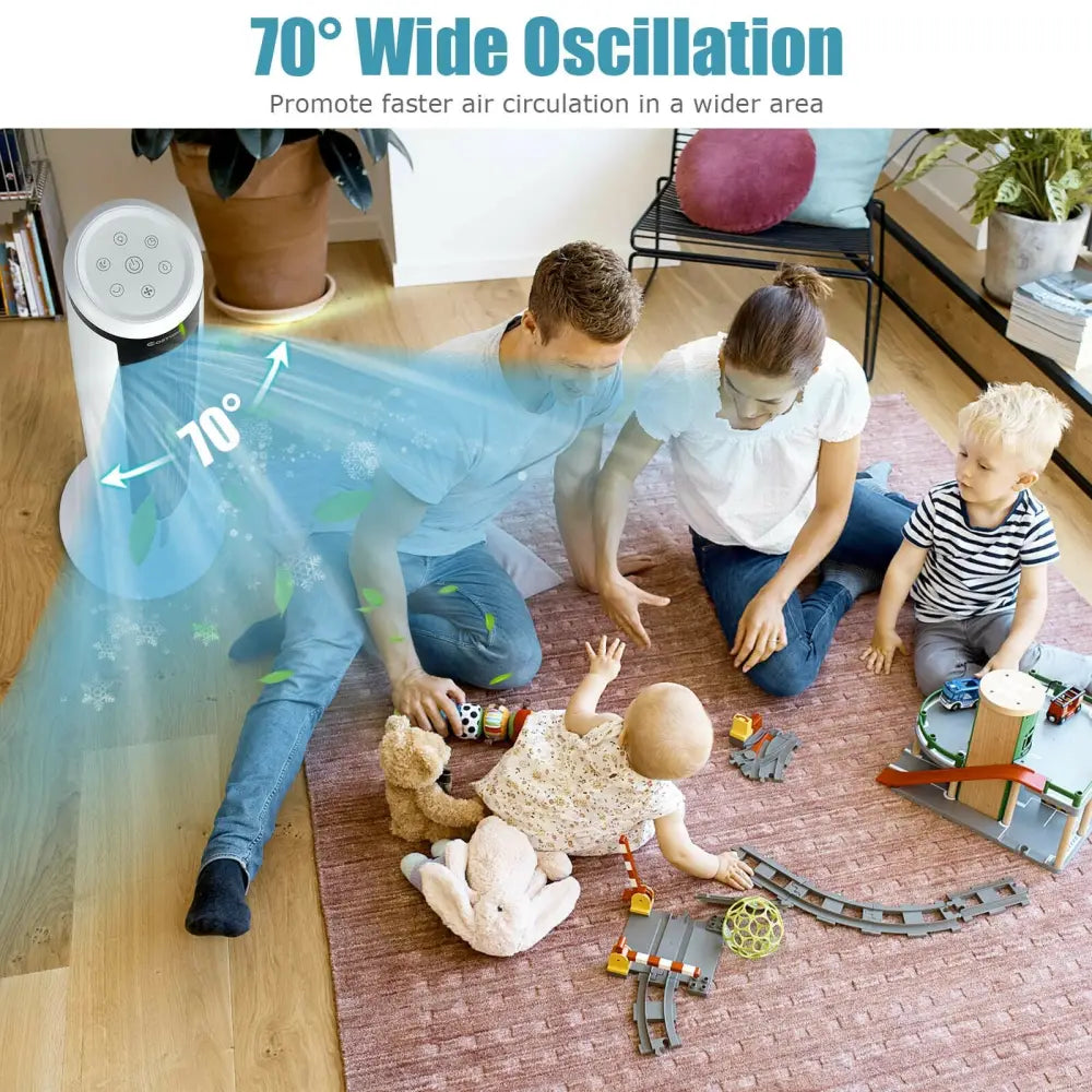 41 Inches Evaporative Air Cooler with 3 Modes and 3 Speeds - White - Air Coolers