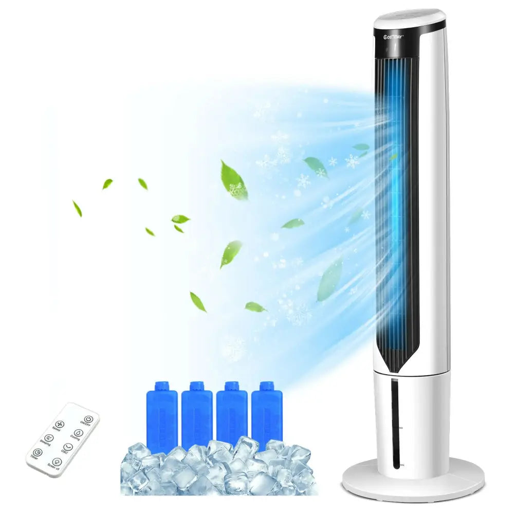 41 Inches Evaporative Air Cooler with 3 Modes and 3 Speeds - White - Air Coolers