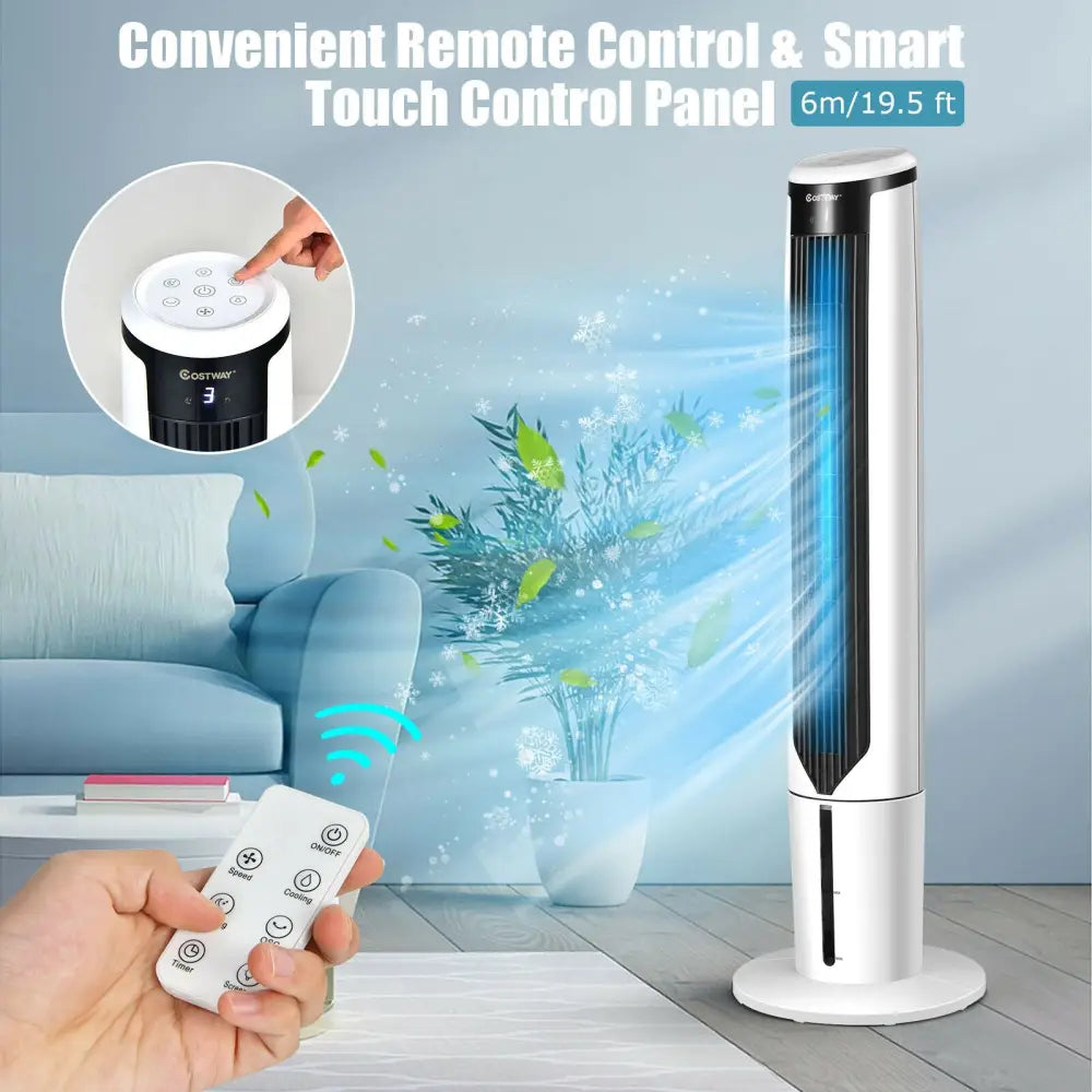 41 Inches Evaporative Air Cooler with 3 Modes and 3 Speeds - White - Air Coolers
