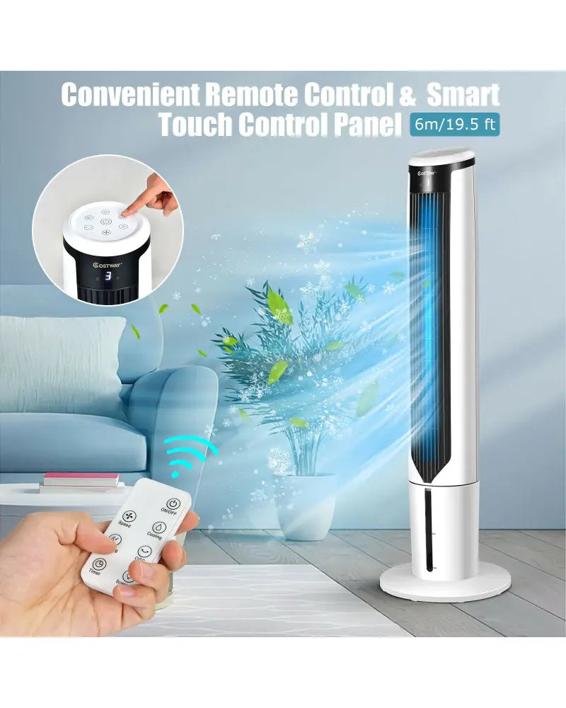 41 Inches Evaporative Air Cooler with 3 Modes and 3 Speeds - White - Air Coolers