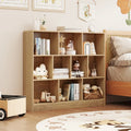 41 inches Wooden Toy Storage Organizer with 10 Cubes for Kids-Natural - Natural - Kids Storage