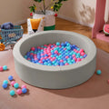 42.5 Inch Round Foam Ball Pits with 25D Sponge Filling and Washable PU Cover for Toddlers-Gray - Gray - Climbers &