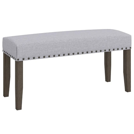 42.5 Inch Upholstered Entryway Bench End of Bed Bench-Gray - Gray - Shoe Racks & Storage Benches