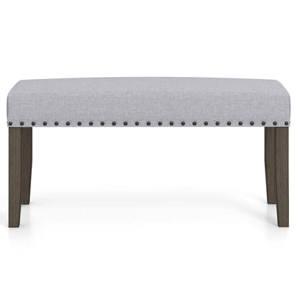 42.5 Inch Upholstered Entryway Bench End of Bed Bench-Gray - Gray - Shoe Racks & Storage Benches