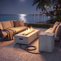 42 Inch 50 000 BTU Outdoor Rectangular Fire Table with Tank Holder - Gray - Fire Pit Tables