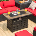 42 Inch 50000 BTU Propane Fire Pit Table with Ore Powder Surface - Black - Fire Pit Tables