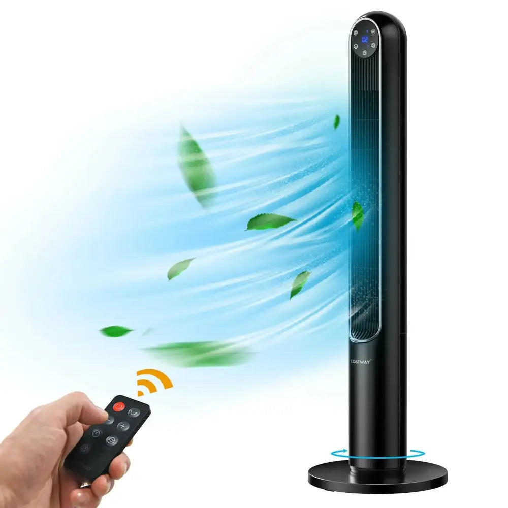 42 Inch 80 Degree Tower Fan with Smart Display Panel and Remote Control-Black Costway