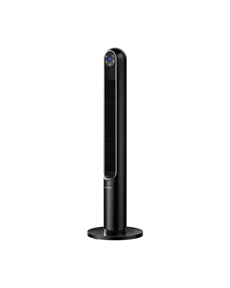 42 Inch 80 Degree Tower Fan with Smart Display Panel and Remote Control-Black - Black - Fans