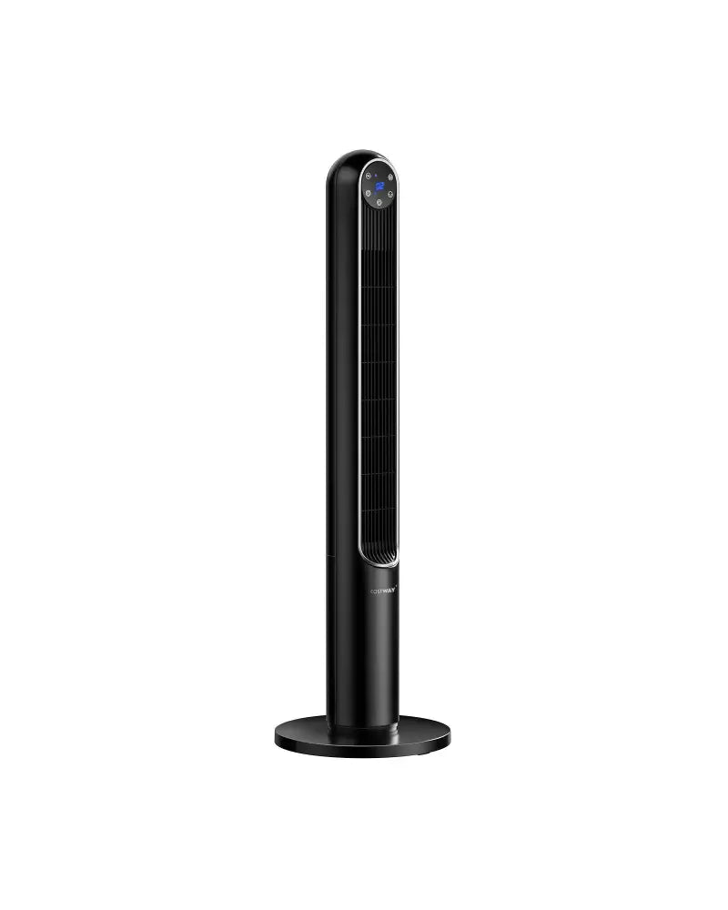 42 Inch 80 Degree Tower Fan with Smart Display Panel and Remote Control-Black - Black - Fans