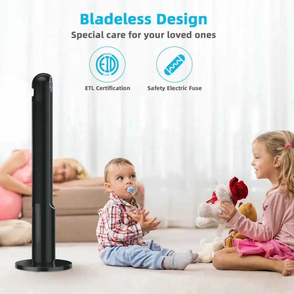 42 Inch 80 Degree Tower Fan with Smart Display Panel and Remote Control-Black Costway