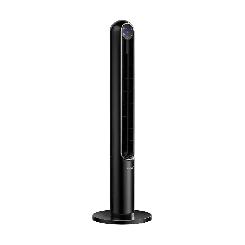 42 Inch 80 Degree Tower Fan with Smart Display Panel and Remote Control-Black - Black - Fans