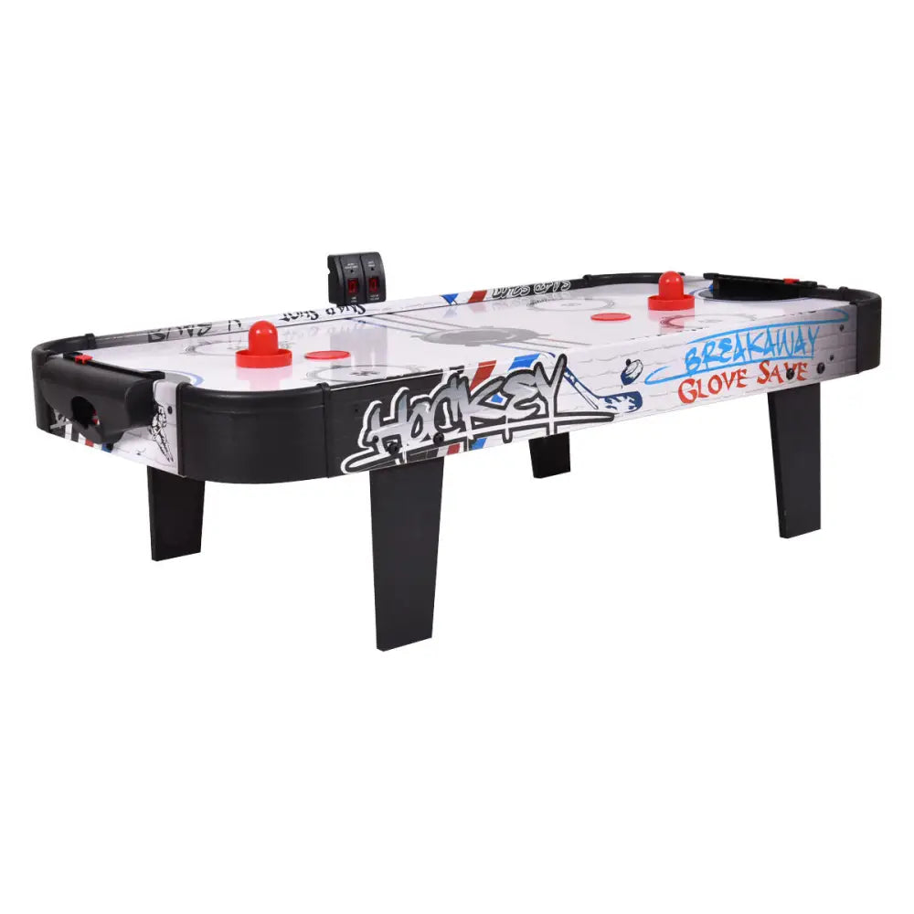 42 Inch Air Powered Hockey Table Top Scoring 2 Pushers - White - Game Room