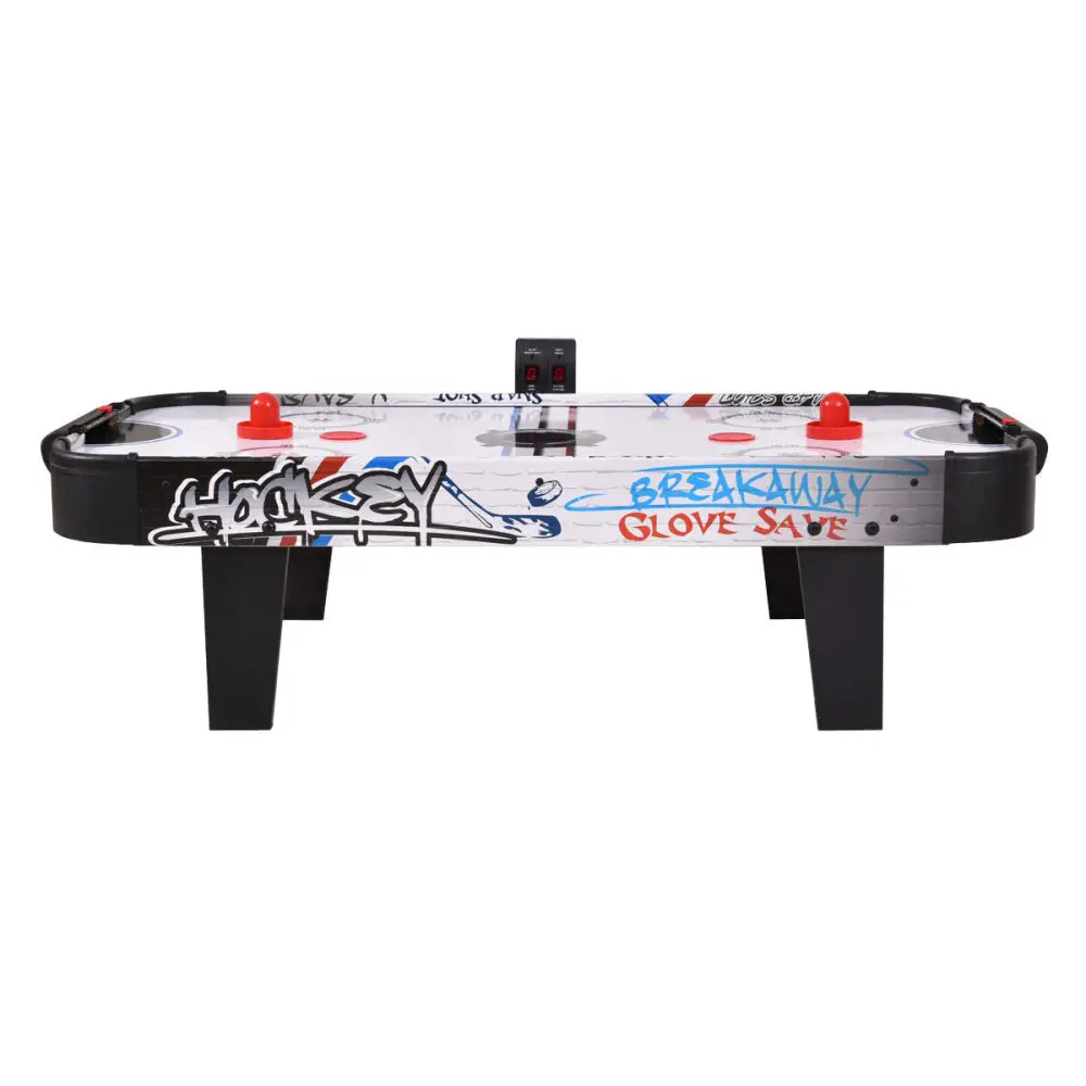 42 Inch Air Powered Hockey Table Top Scoring 2 Pushers - White - Game Room