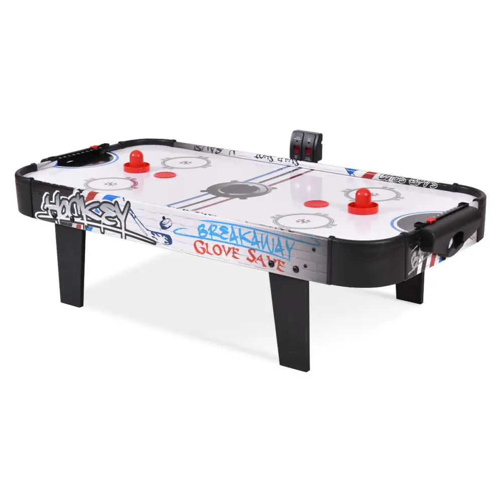 42 Inch Air Powered Hockey Table Top Scoring 2 Pushers - White - Game Room