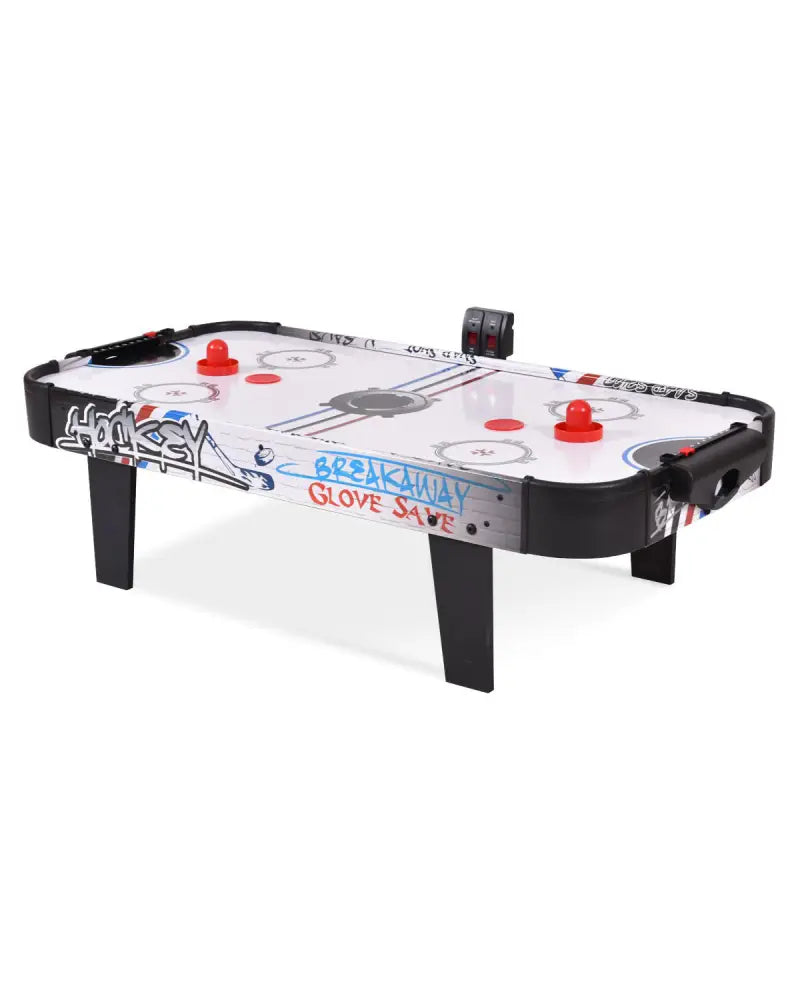 42 Inch Air Powered Hockey Table Top Scoring 2 Pushers - White - Game Room