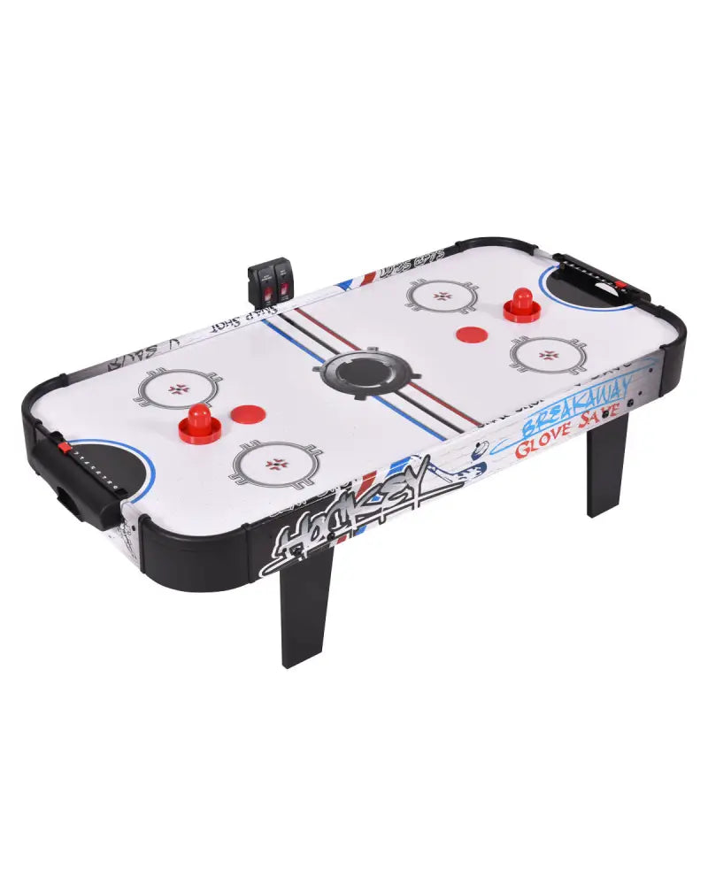 42 Inch Air Powered Hockey Table Top Scoring 2 Pushers - White - Game Room