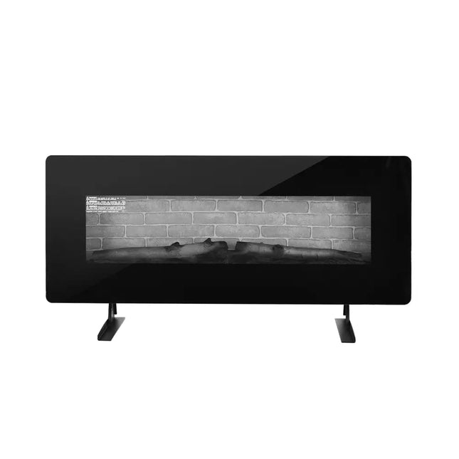 42 Inch Electric Wall Mounted Freestanding Fireplace with Remote Control - Black - Oasis Home Essentials