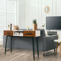 42 Inch Industrial Console Table with 2 Drawers for Entryway Hallway - Brown - Console Tables