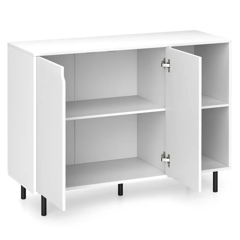 42 Inch Sideboard Buffet Cabinet Kitchen with Adjustable Shelves-White - White - Sideboards Cabinets & Buffets