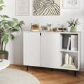 42 Inch Sideboard Buffet Cabinet Kitchen with Adjustable Shelves-White - White - Sideboards Cabinets & Buffets