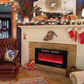 42 Inch Ultra-Thin Electric Fireplace with Decorative Crystals and Smart APP Control-42 inch - Black - Fireplaces