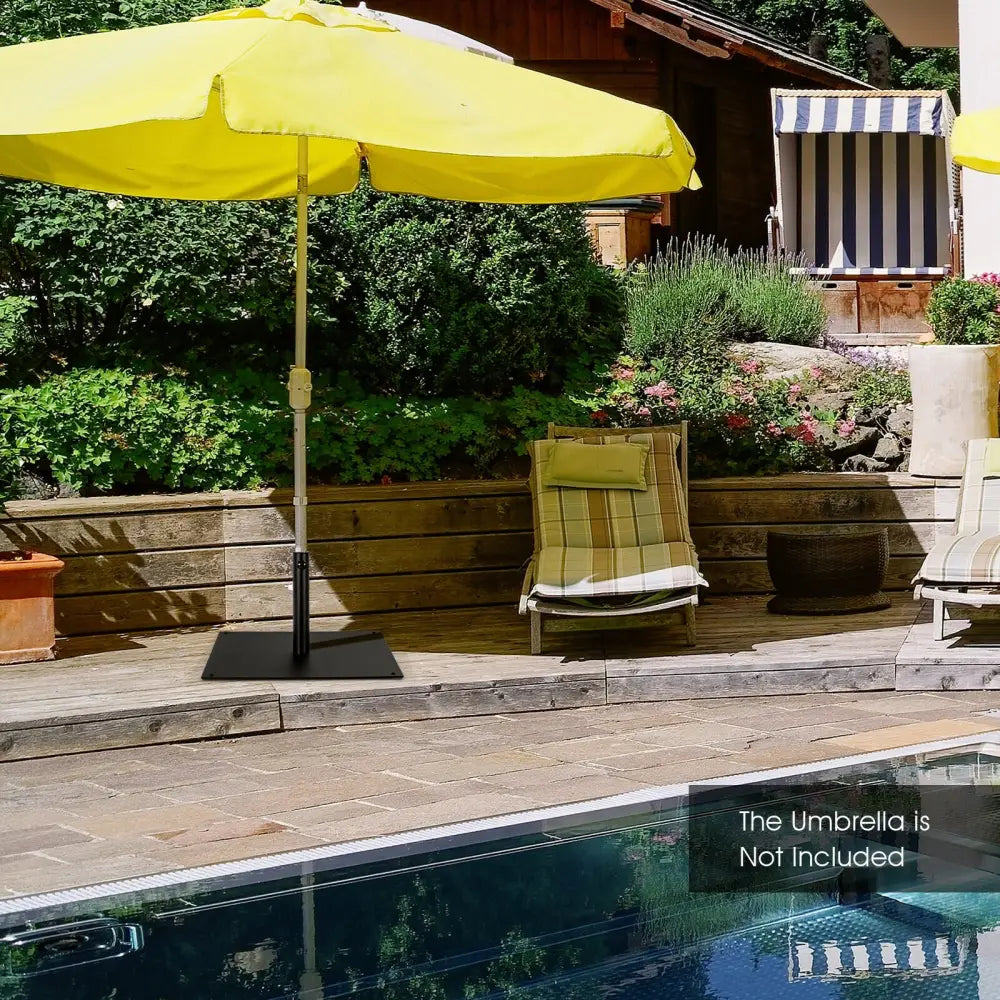 42 LBS Weighted 25 Inch Square Patio Umbrella Base - Black - Outdoor Umbrella Bases