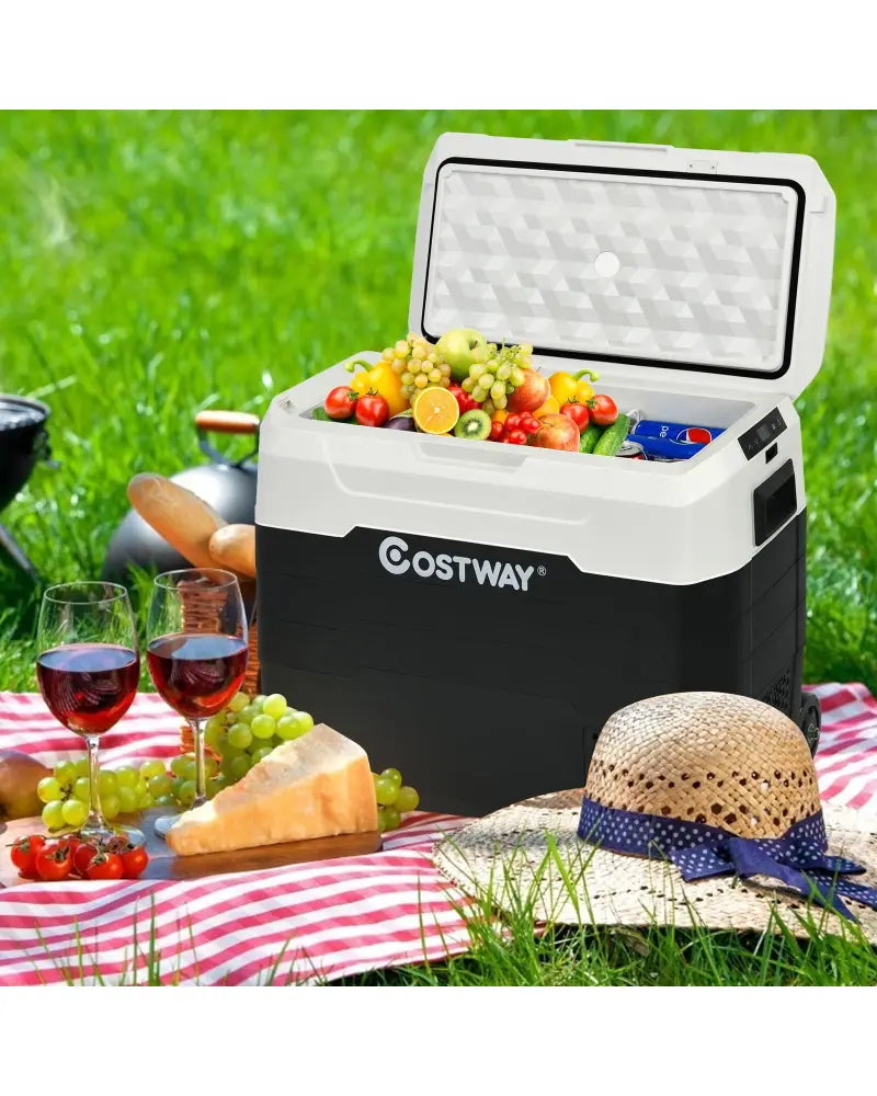 42 QT Portable Dual-Zone Car Refrigerator-White - White - Coolers