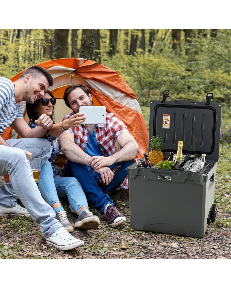 42 Quart Hard Cooler with Wheels and Handle - Gray - Coolers