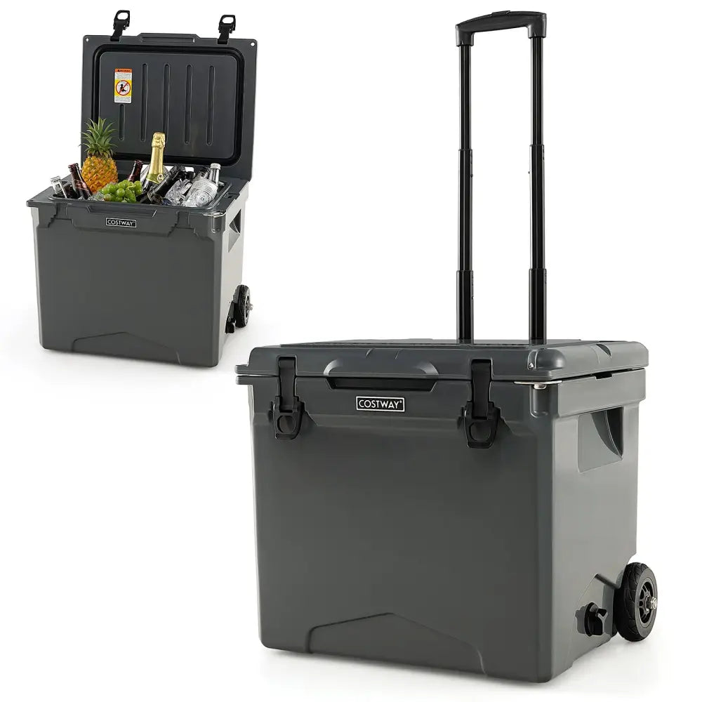42 Quart Hard Cooler with Wheels and Handle - Gray - Coolers