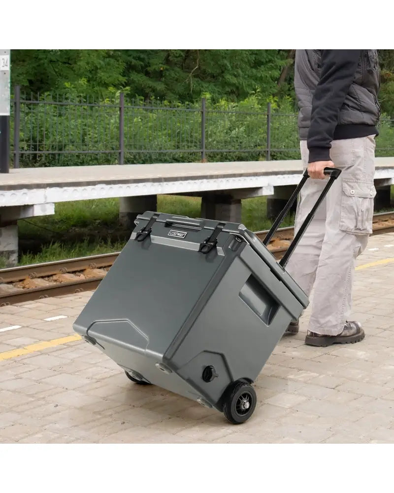 42 Quart Hard Cooler with Wheels and Handle - Gray - Coolers