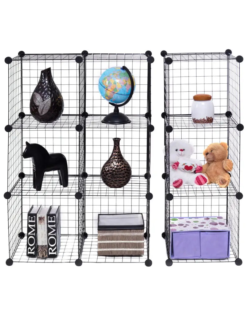 42’’ x 14’’ x 56’’ DIY 12-Cube Metal Grid Wire Storage Cubes - Clothing & Closet Storage