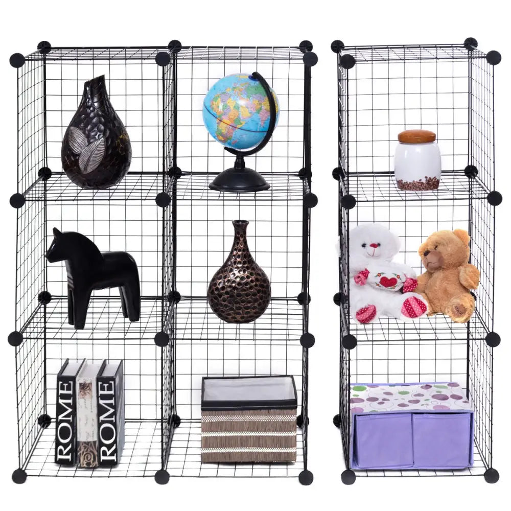 42’’ x 14’’ x 56’’ DIY 12-Cube Metal Grid Wire Storage Cubes - Clothing & Closet Storage