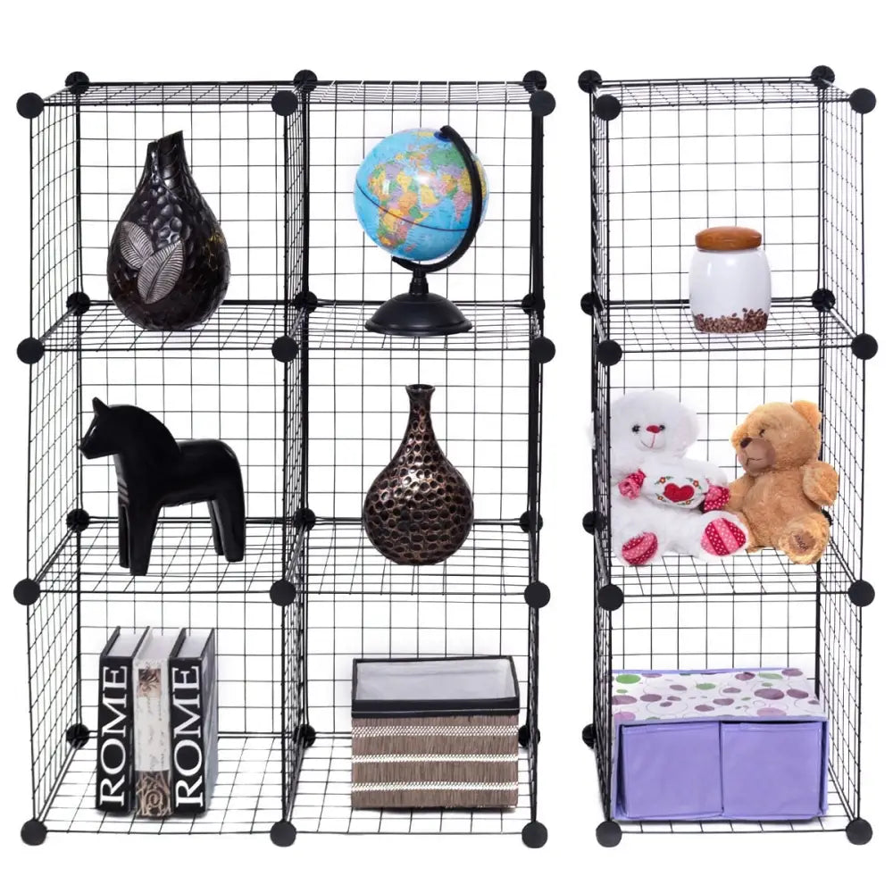 42’’ x 14’’ x 56’’ DIY 12-Cube Metal Grid Wire Storage Cubes - Clothing & Closet Storage