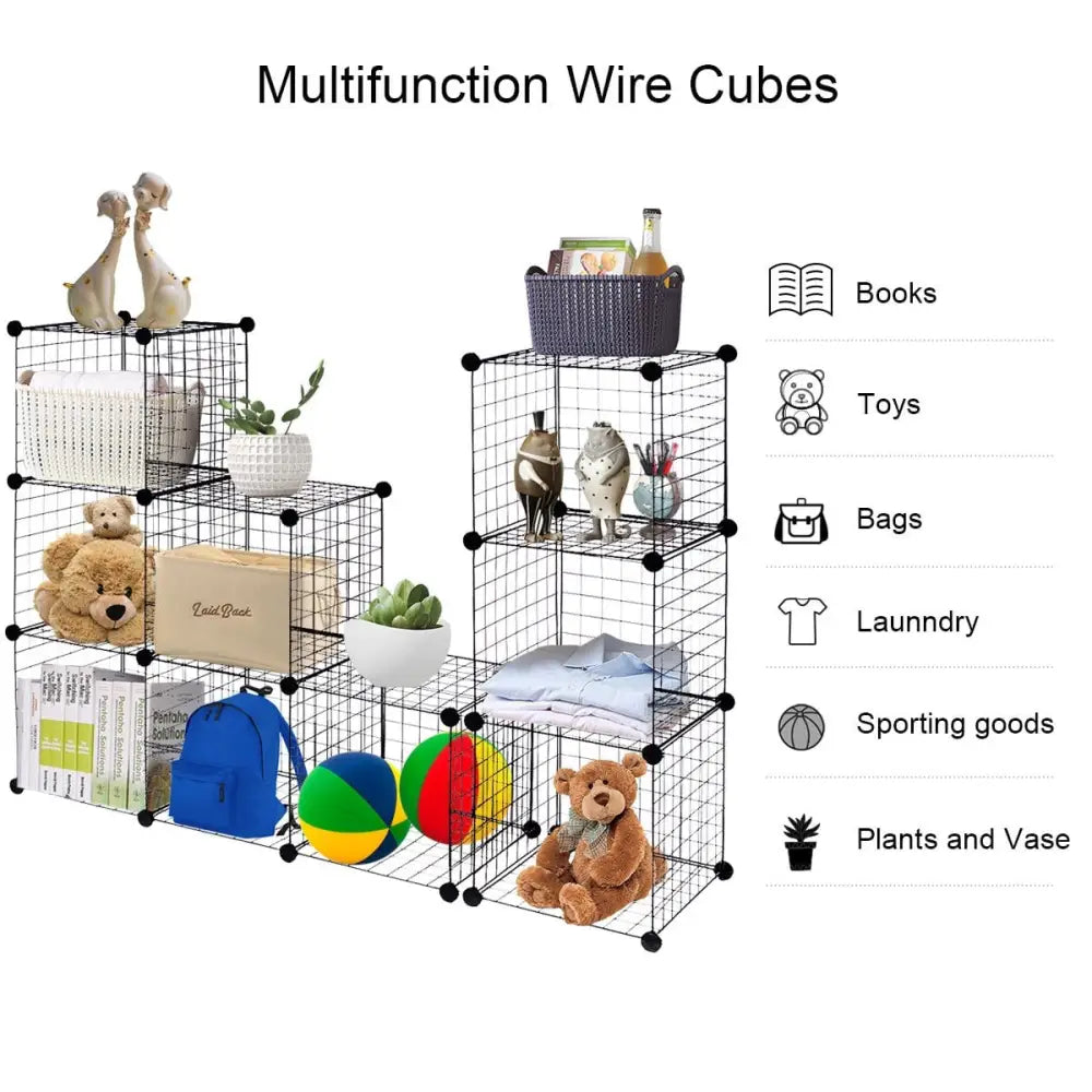 42’’ x 14’’ x 56’’ DIY 12-Cube Metal Grid Wire Storage Cubes - Clothing & Closet Storage