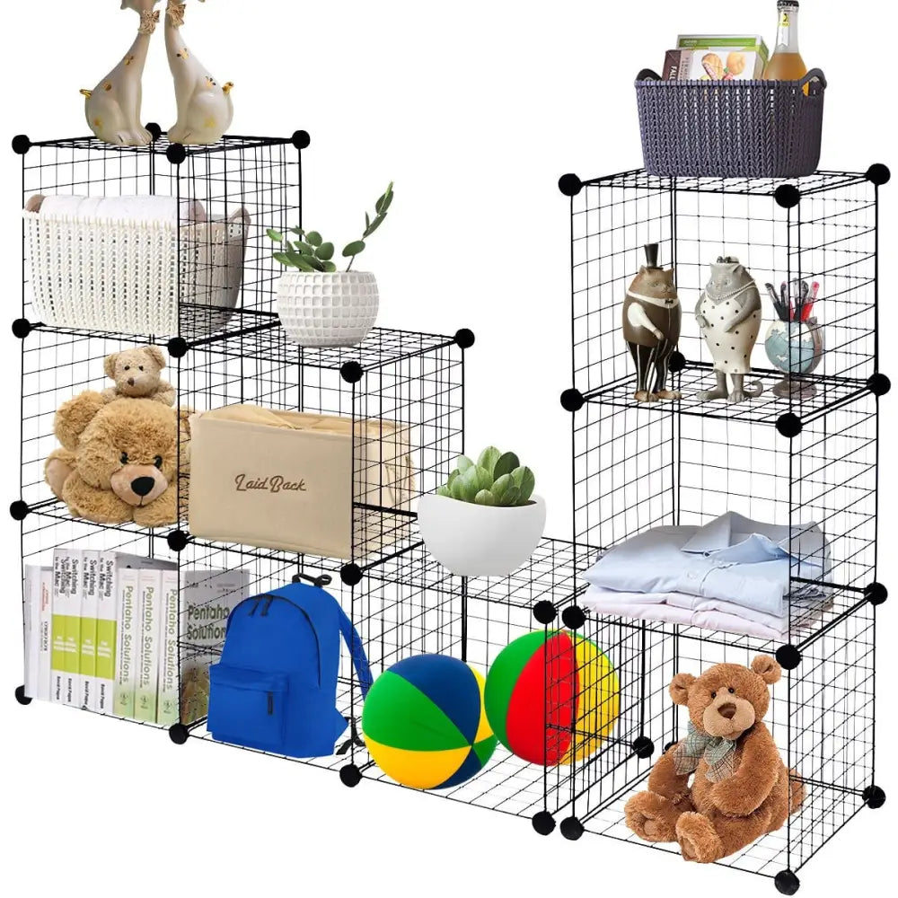 42’’ x 14’’ x 56’’ DIY 12-Cube Metal Grid Wire Storage Cubes - Clothing & Closet Storage