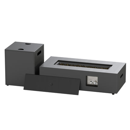 42 Inch 50 000 BTU Outdoor Rectangular Fire Table with Tank Holder