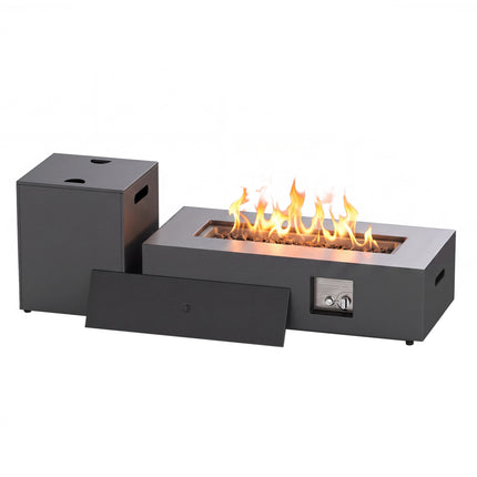 42 Inch 50 000 BTU Outdoor Rectangular Fire Table with Tank Holder
