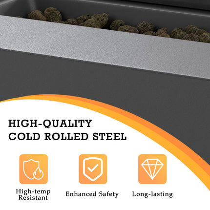 42 Inch 50 000 BTU Outdoor Rectangular Fire Table with Tank Holder