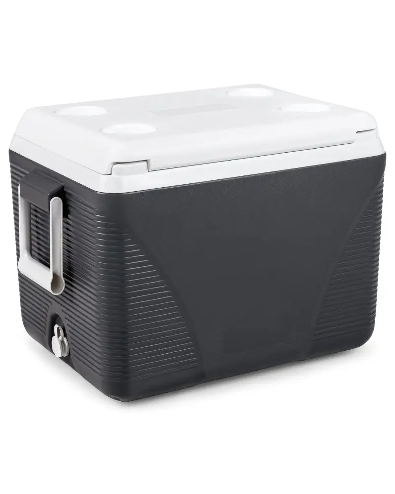 43.3 Quart Portable Hard Coolerwith Handles and 4 Cup Holders-Black - Black - Coolers