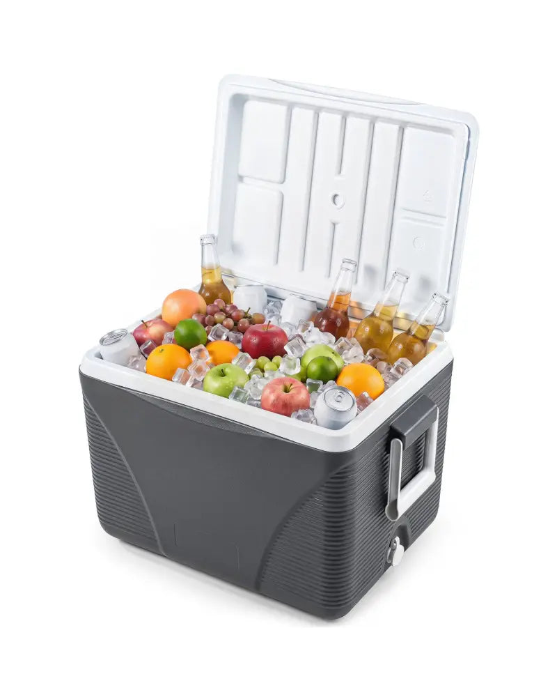 43.3 Quart Portable Hard Coolerwith Handles and 4 Cup Holders-Black - Black - Coolers