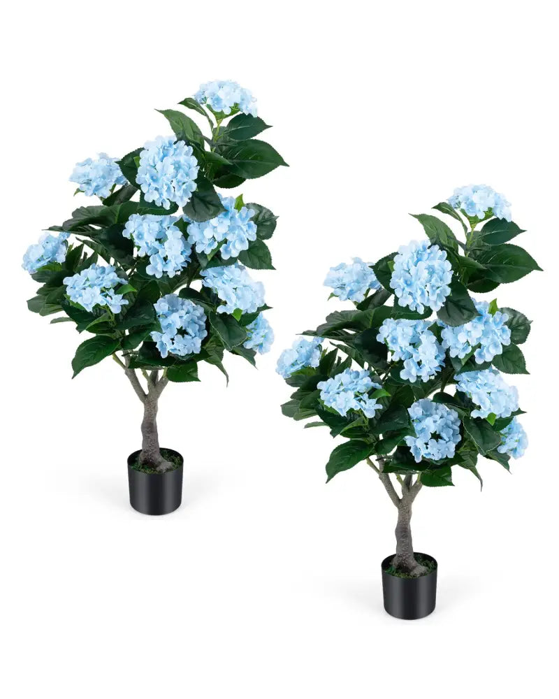 43.5’’ Artificial Hydrangea Tree 2 Pack-Blue - Blue - Faux Plants