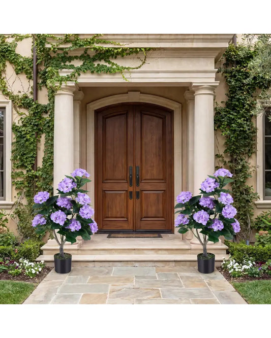 43.5’’ Artificial Hydrangea Tree 2 Pack-Purple - Purple - Faux Plants