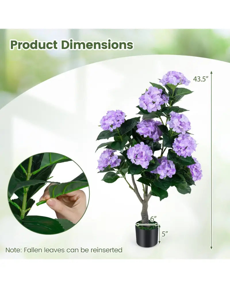 43.5’’ Artificial Hydrangea Tree 2 Pack-Purple - Purple - Faux Plants