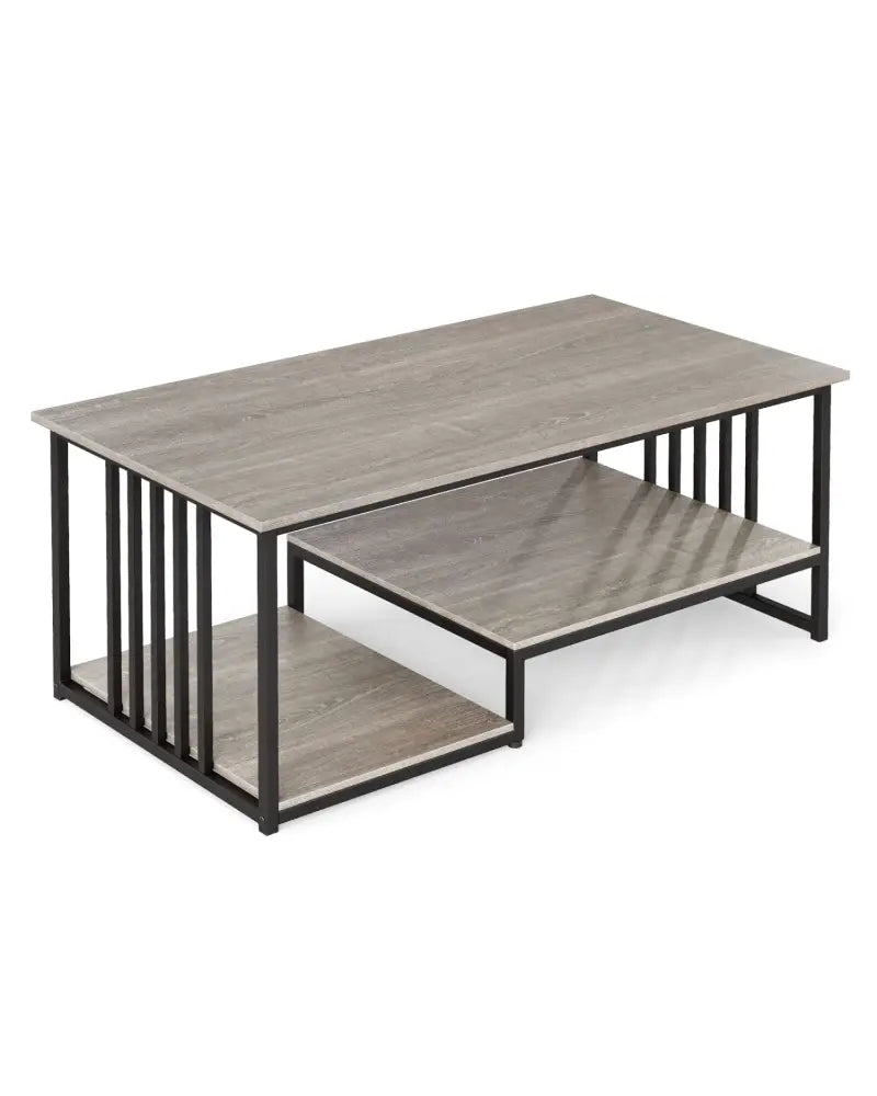 43.5’’ Coffee Table 2-Tier with Open Storage Shelf-Oak - Oak - Coffee Tables