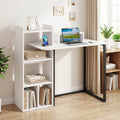 43.5’’ Computer Desk with Charging Station and Ergonomic Monitor Stand-White - White - Computer Desks