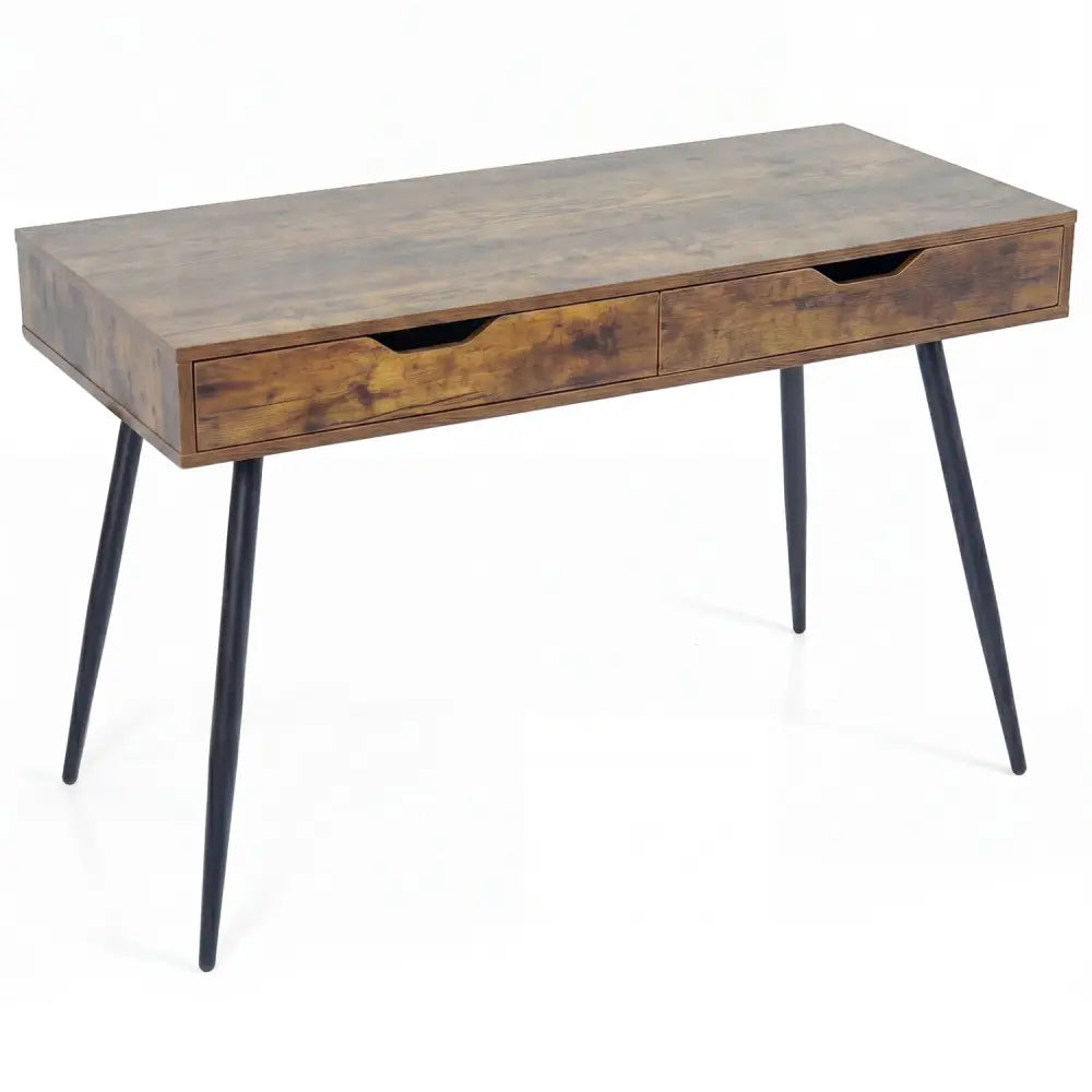 43.5 Inch Computer Desk with 2 Drawers for Small Spaces-Walnut - Walnut - Writing Desks